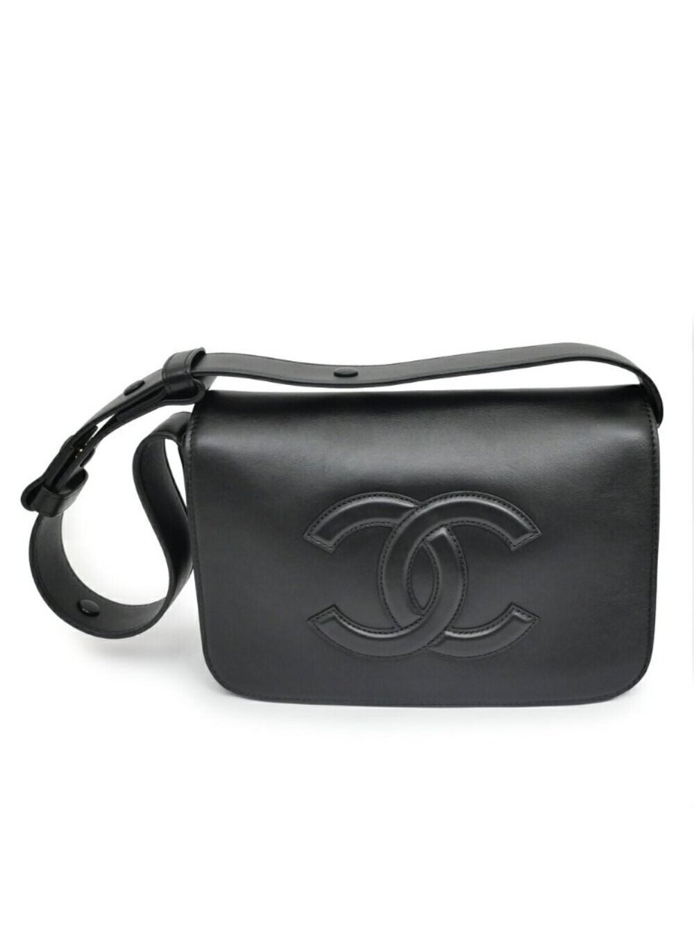 Chanel Timeless CC Messenger Bag Black Lambskin